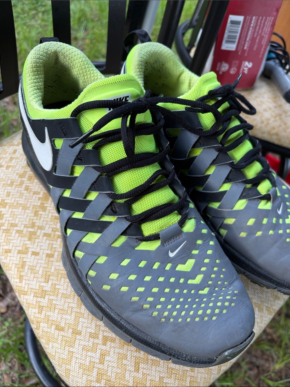 Nike Gray and Neon Green Training Sneakers